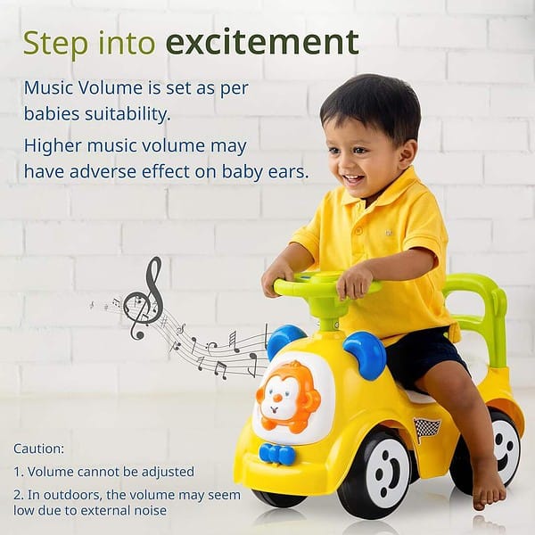 LuvLap Sunny Ride on and Car for Kids with Music Yellow - LXINDIA.COM