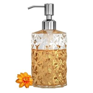 Luximal Pack of 2 Crystal Design Refillable Clear Glass Soap Dispenser Bottle 1 1 - LXINDIA.COM