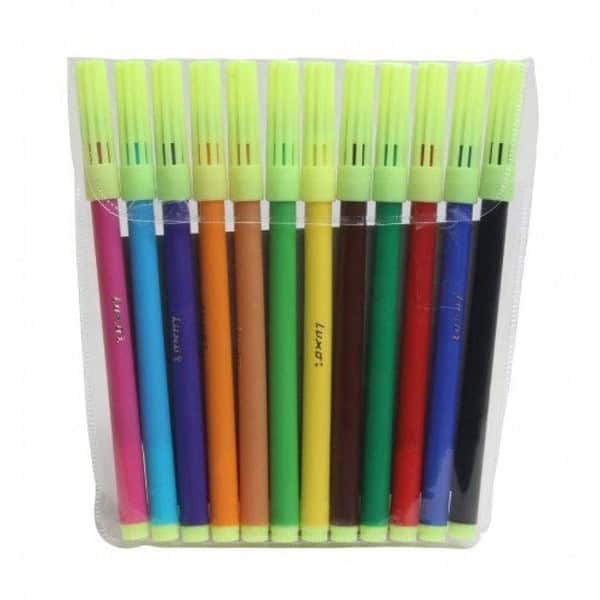 Luxor Assorted Colours Sketch Pen ‎12 count Pack of 11 - LXINDIA.COM