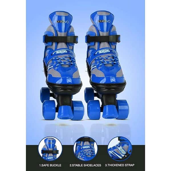 Lyrovo Roller Indoor Wheel Skates With Break For Boys Kids And Girls M Blue 2 - LXINDIA.COM