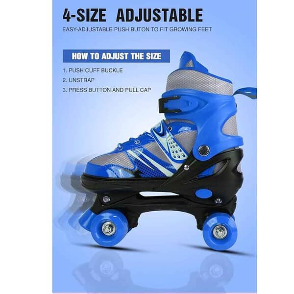 Lyrovo Roller Indoor Wheel Skates With Break For Boys Kids And Girls M Blue 3 - LXINDIA.COM