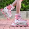 M Prabhu Roller Skates Adjustable Inline Skating Shoes for Boys Kids Girls Pink - LXINDIA.COM