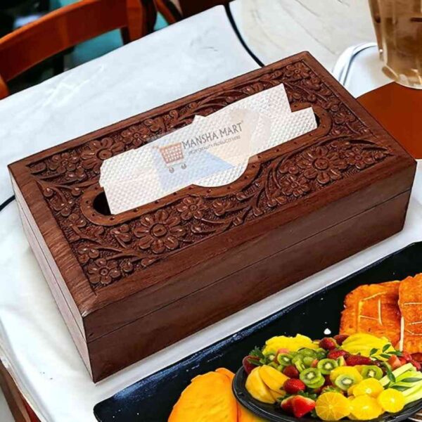 MANSHAMART Wooden Tissue Paper Box Napkin Holder Dispenser - LXINDIA.COM