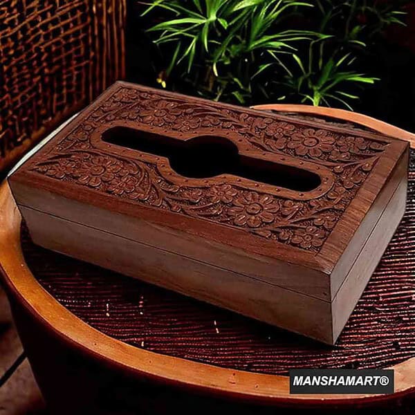 MANSHAMART Wooden Tissue Paper Box Napkin Holder Dispenser 1 - LXINDIA.COM