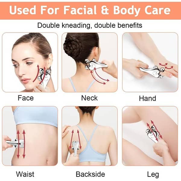 MAYCREATE Face Massager for Glowing Skin 4D Four Wheel Roller1 - LXINDIA.COM