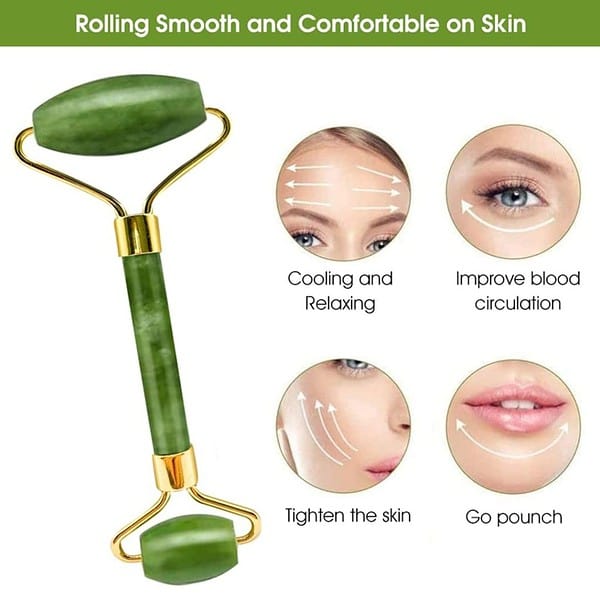 MAYCREATE Jade Roller and Gua Sha Set Face Massage Roller2 - LXINDIA.COM