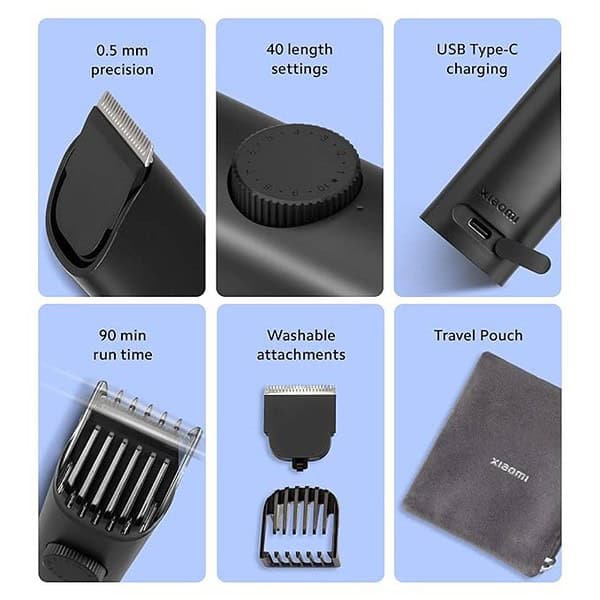 MI Xiaomi Beard Trimmer for Men 2C Black 1 - LXINDIA.COM