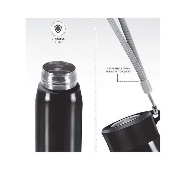 MILTON Handy 650 Stainless Steel Water Bottle Black - LXINDIA.COM