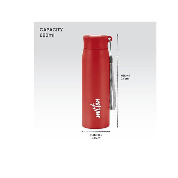 MILTON Handy 650 Stainless Steel Water Bottle Red 1 1 - LXINDIA.COM