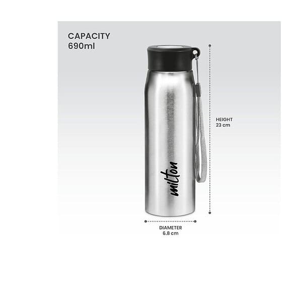 MILTON Handy 650 Stainless Steel Water Bottle Silver - LXINDIA.COM