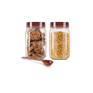 MILTON Vintage Plastic Storage Jar Transparent Jar 1000 ML Each Set of 2 1 1 - LXINDIA.COM