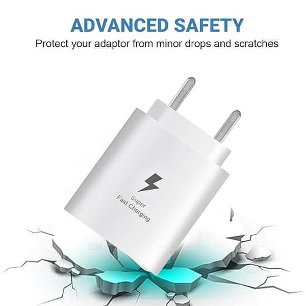 MMAK 25W Charger with Cable for Samsung Galaxy M14 White1 - LXINDIA.COM