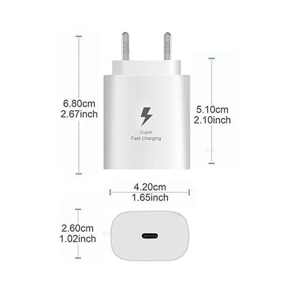 MMAK 25W Charger with Cable for Samsung Galaxy M14 White2 - LXINDIA.COM