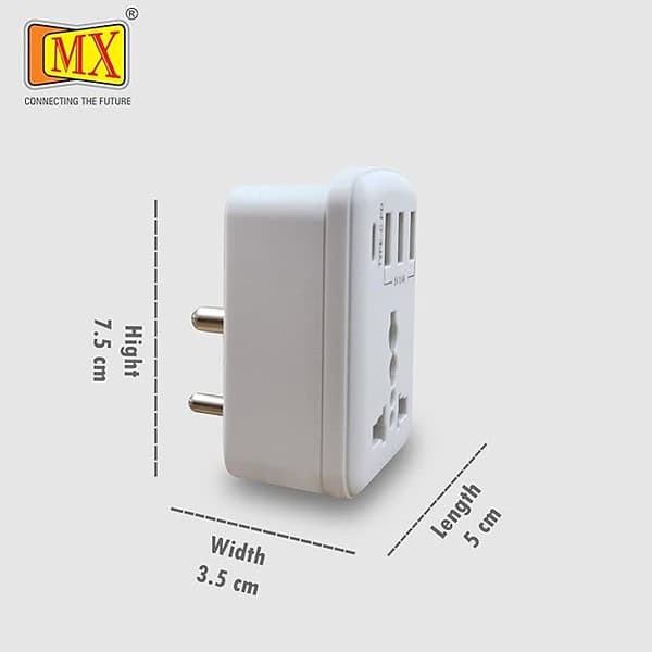 MX Worldwide Universal Socket Travel Adapter with Type C Pack of 1 1 - LXINDIA.COM