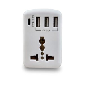 MX Worldwide Universal Socket Travel Adapter with Type C Pack of 1 - LXINDIA.COM