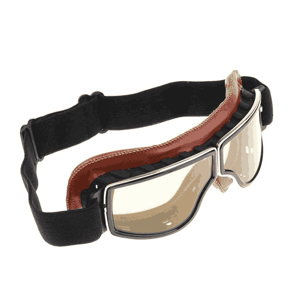 MYADDICTION Motorcycle Goggle For Harley Helmet Pilot Cruiser Riding Brown3 - LXINDIA.COM