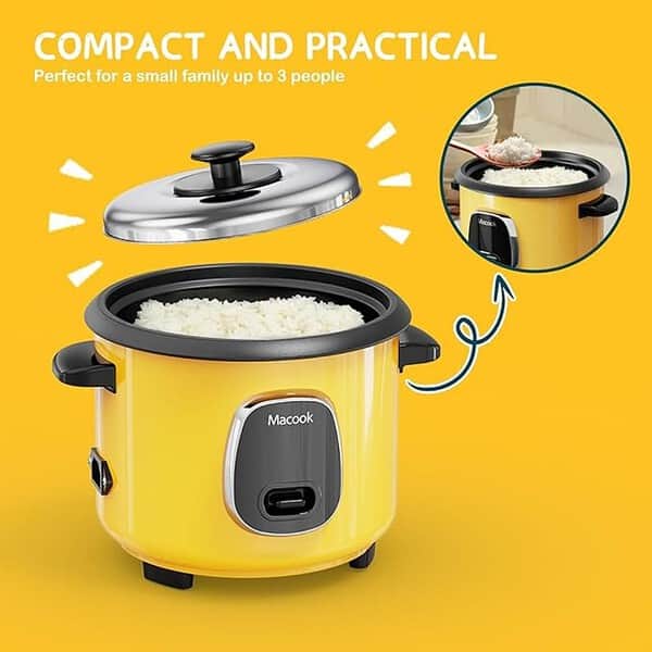 Macook Mini Rice Cooker 0.6 Liters Yellow 1 - LXINDIA.COM