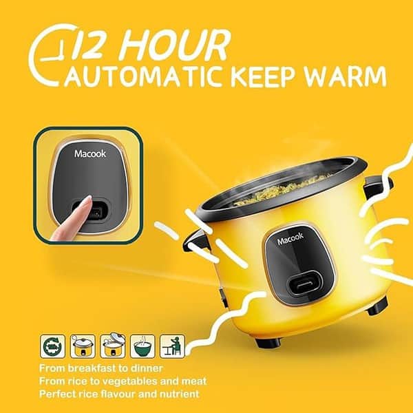 Macook Mini Rice Cooker 0.6 Liters Yellow 3 - LXINDIA.COM