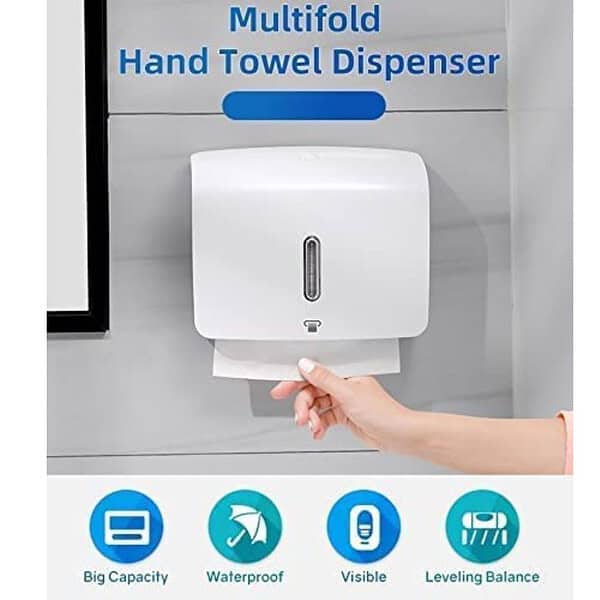 Metro Tree Hand Towel Paper Dispenser for Bathroom Tissue Dispenser White 2 - LXINDIA.COM