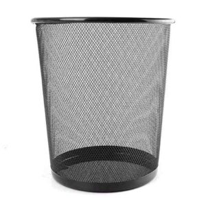 Mezzotek Metal Mesh Round Dustbin for Waste Black - LXINDIA.COM