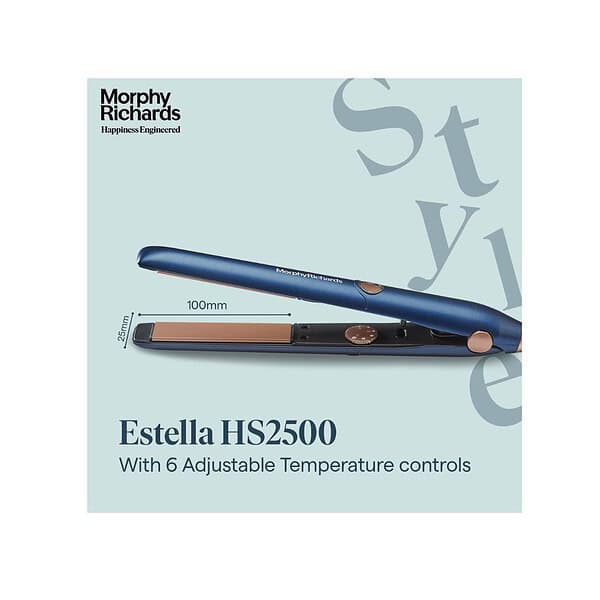 Morphy Richards Estella Hs2500 Temp Control Hair Straightener Blue and Rosegold A - LXINDIA.COM