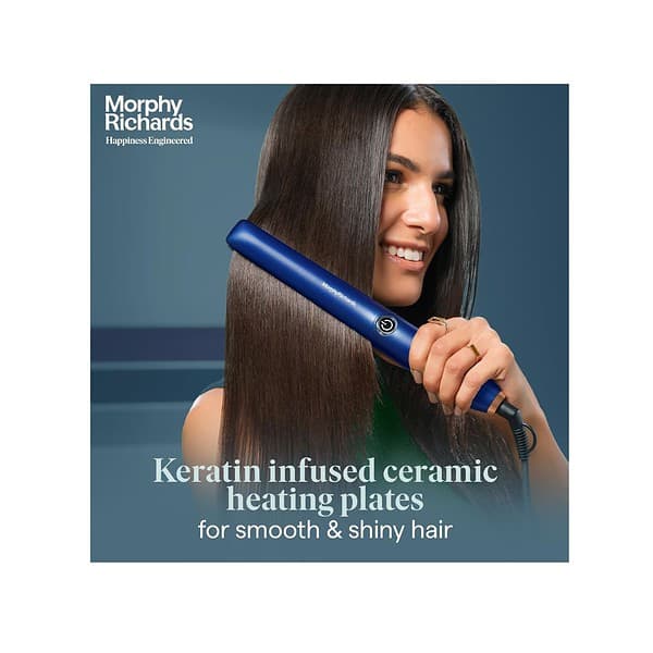 Morphy Richards Estella Hs2500 Temp Control Hair Straightener Blue and Rosegold B - LXINDIA.COM