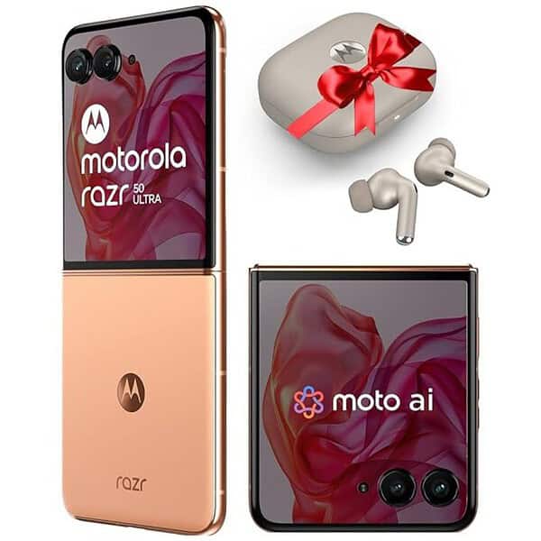 Motorola razr 50 ultra 12GB RAM 512GB Storage with moto buds and moto ai Peach Fuzz - LXINDIA.COM