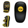 Muay Thai MMA Kickboxing Leather Curved Single Piece Kick Focus Pads Yellow - LXINDIA.COM