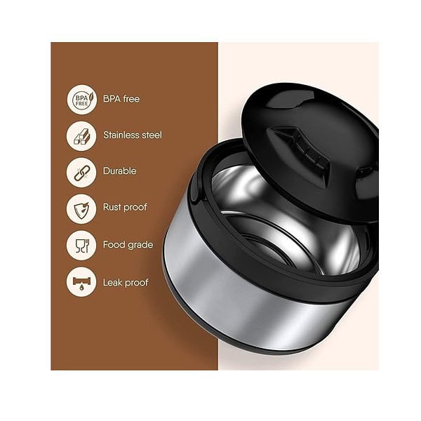 Mummas LIFE Stainless Steel Thermoware 4500 ml Hotpots Black A - LXINDIA.COM