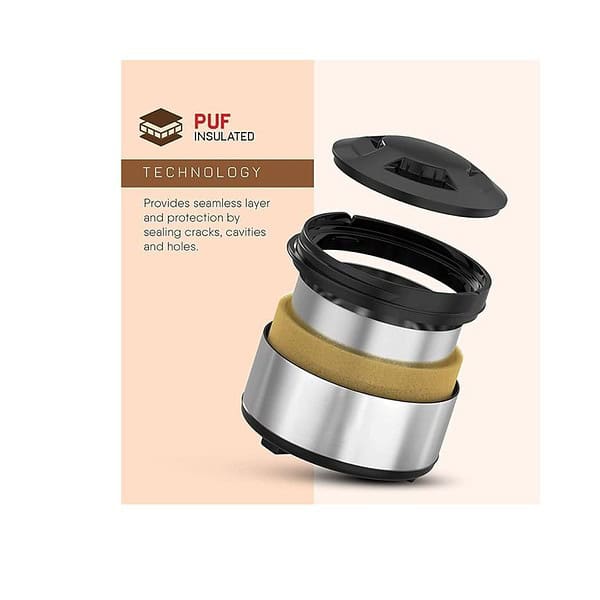 Mummas LIFE Stainless Steel Thermoware 4500 ml Hotpots Black B - LXINDIA.COM