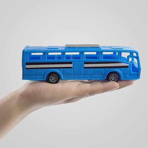 NHR Plastic Friction Powered Toy Bus for Kids Blue A - LXINDIA.COM