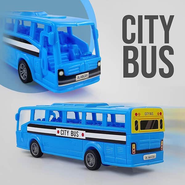 NHR Plastic Friction Powered Toy Bus for Kids Blue B - LXINDIA.COM