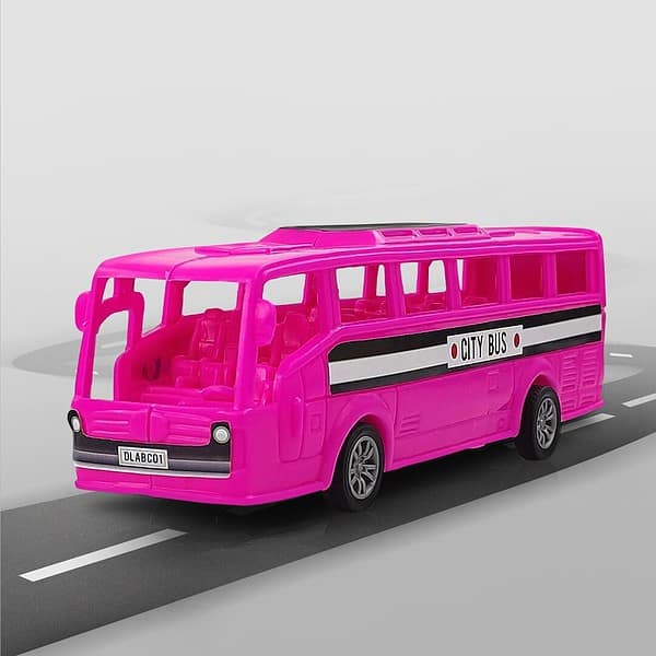 NHR Plastic Friction Powered Toy Bus for Kids Pink - LXINDIA.COM