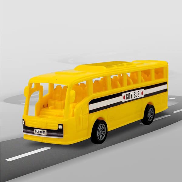 NHR Plastic Friction Powered Toy Bus for Kids Yellow - LXINDIA.COM