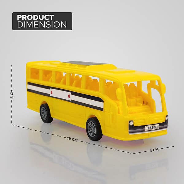 NHR Plastic Friction Powered Toy Bus for Kids Yellow B - LXINDIA.COM