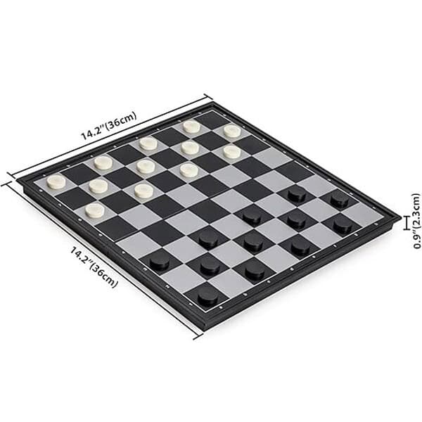 NISHCHAY ENTERPRISE Large 2 in 1 Chess Checkers Board Game Set 14 Inches 3 - LXINDIA.COM