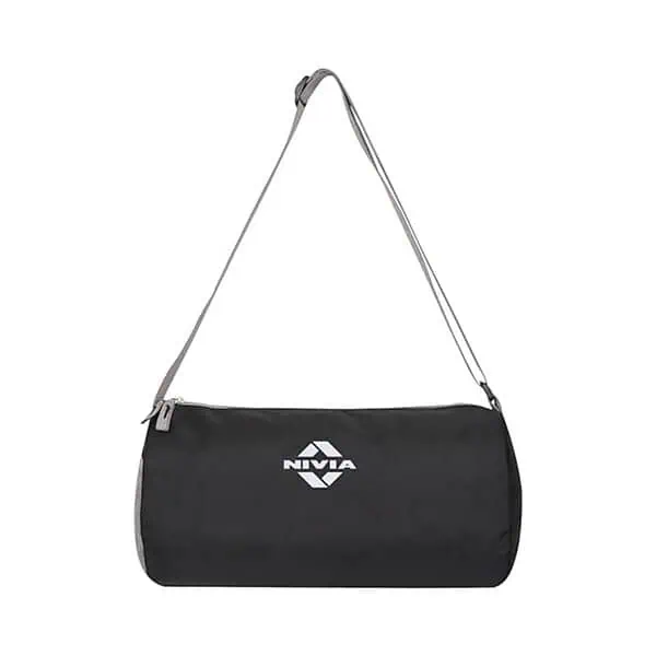 NIVIA Basic Duffle Polyester Bag Gym Bags Black Grey - LXINDIA.COM