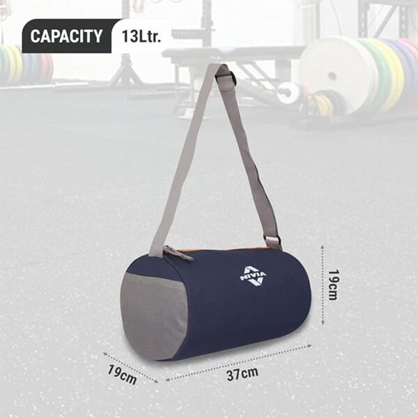 NIVIA Basic Duffle Polyester Bag Gym Bags Navy Blue Orange 1 - LXINDIA.COM