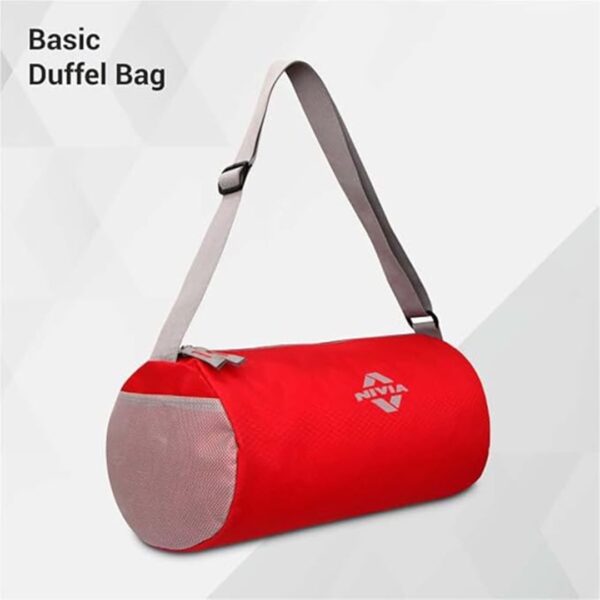 NIVIA Basic Duffle Polyester Bag Gym Bags Red Grey 2 - LXINDIA.COM