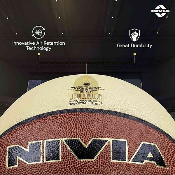 NIVIA Pro Touch 2.0 Basketball 8 Panel Composite Leather for Men Size 7 Multicolor 3 - LXINDIA.COM