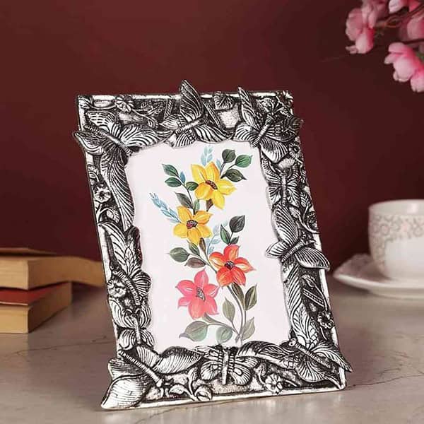 NM Aluminium Butterfly Table Top Photo Frame Silver 3 - LXINDIA.COM