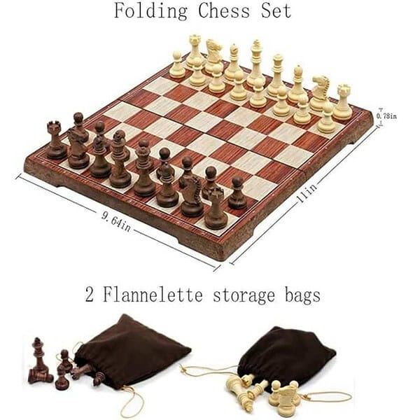 NSXEEN Magnetic Folding Chess Set 11x 9.64 1 - LXINDIA.COM