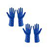 Natural Rubber Flock Lined Household Cleaning Gloves Pack of 2 Pairs Blue - LXINDIA.COM