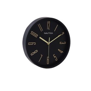 Nautica 12 Inch Non Ticking Silent Analog Wall Clock Abs 3D Matt Rim Black - LXINDIA.COM