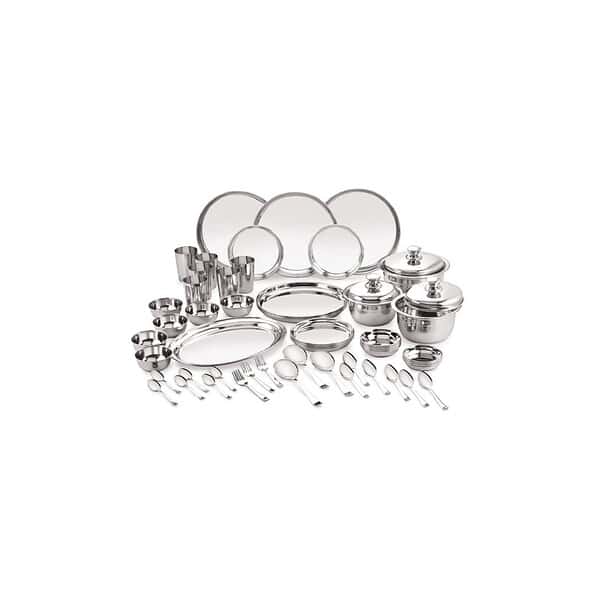 Neelam Stainless Steel Premium Dinner Set Set of 61 Pcs - LXINDIA.COM