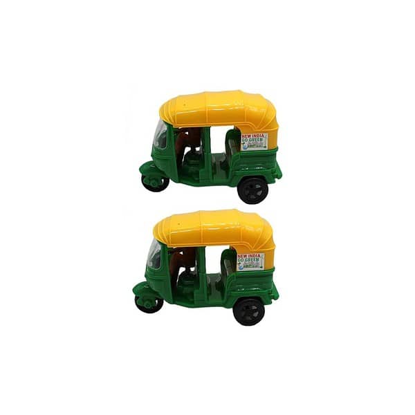 Neoinsta Friction Powered Auto Rickshaw Toys for Kids Yellow and Green Pack of 2 - LXINDIA.COM