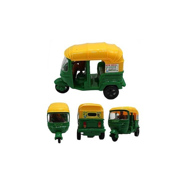 Neoinsta Friction Powered Auto Rickshaw Toys for Kids Yellow and Green Pack of 2 A - LXINDIA.COM