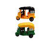 Neoinsta Medium Size Set of 2 Friction Powered Plastic CNG Auto Rickshaw - LXINDIA.COM