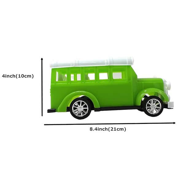 Neoinsta Plastic Friction Powered Modern School Bus Green - LXINDIA.COM