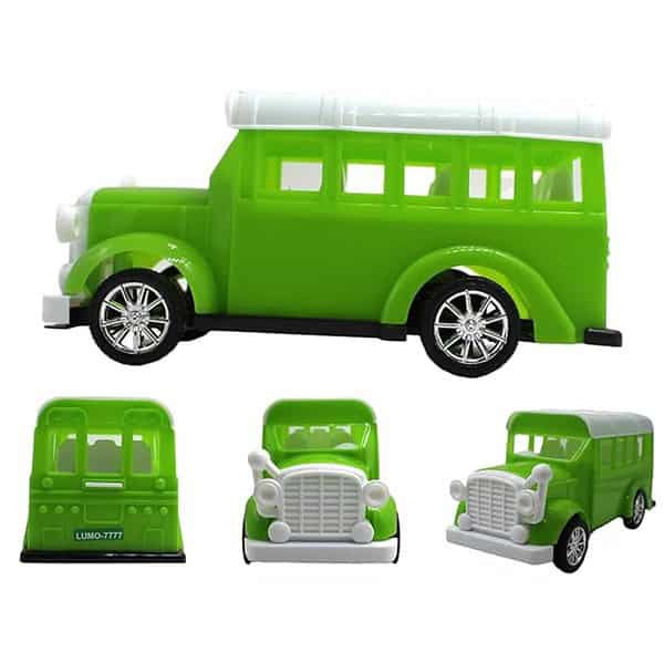 Neoinsta Plastic Friction Powered Modern School Bus Green a - LXINDIA.COM